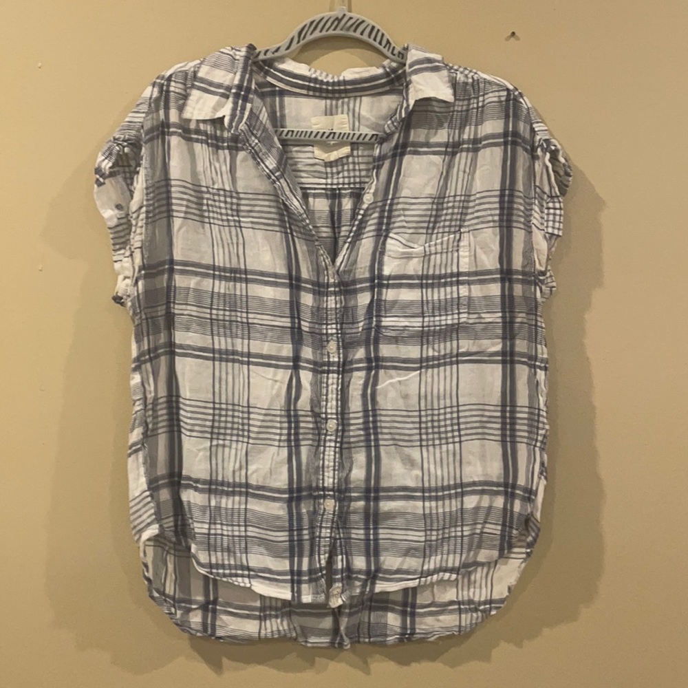 American Eagle oversized short sleeve flannel